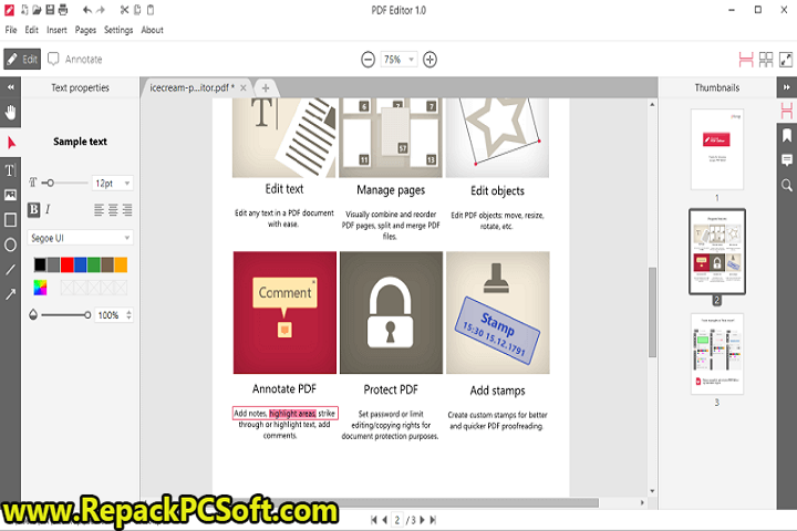 Icecream PDF Editor Pro v2.62 Portable Free Download