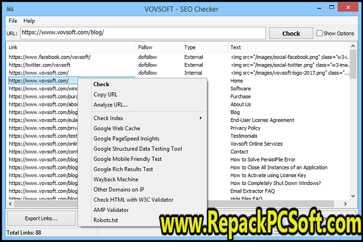VovSoft SEO Checker 6.1 Free Download