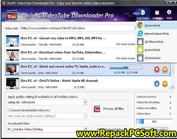 free for mac download ChrisPC VideoTube Downloader Pro 14.23.0816