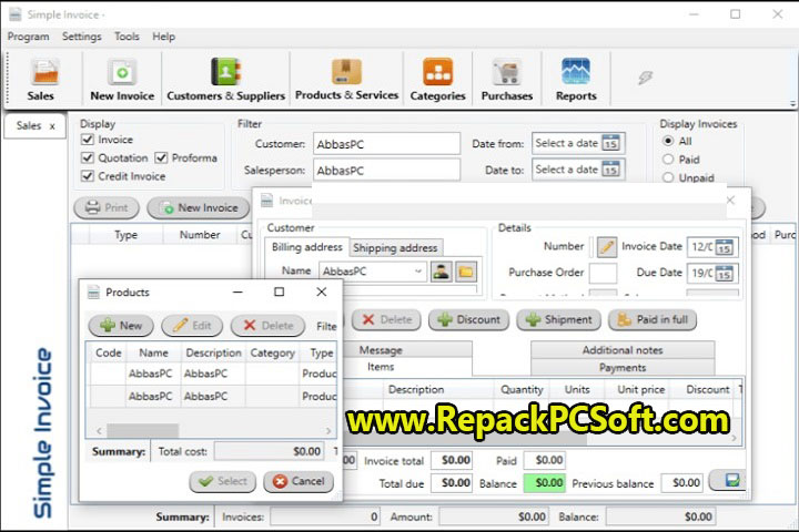 SimpleSoft Simple Invoice 3.25.0.1 Multilingual Free Download With Patch