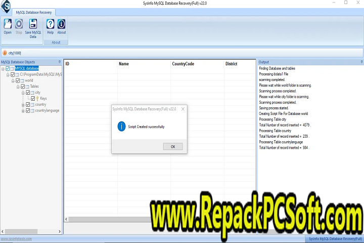 SysInfoTools MySQL Database Recovery 22.0 Free Download