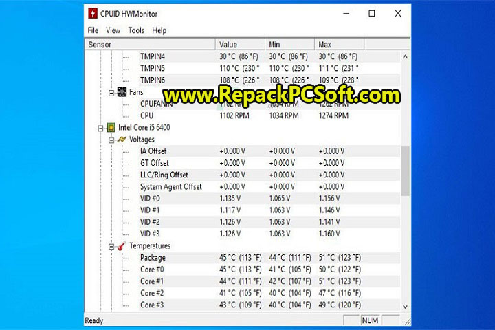 CPUID HWMonitor Free 1.47 Free Download With Key