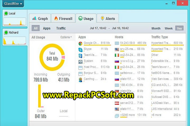 GlassWire 2.3.444 Multilingual Free Download With Key