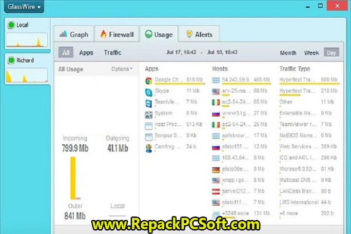 GlassWire 2.3.444 Multilingual Free Download With Crack