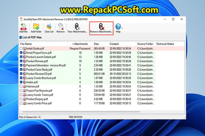 AssistMyTeam PDF Attachment Remover 1.0.903.0 Free Download With Patch