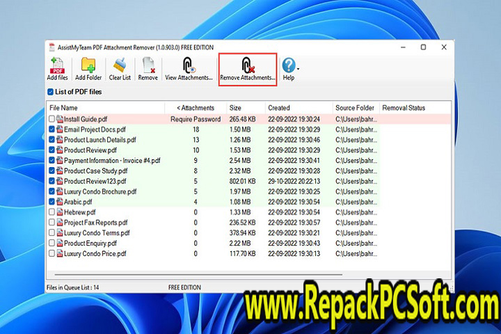 AssistMyTeam PDF Attachment Remover 1.0.903 Free Download