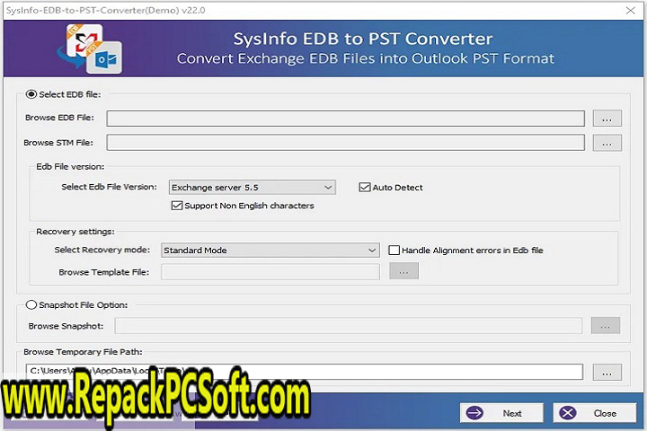 SysInfoTools EDB to PST Converter v22.0 Free Download