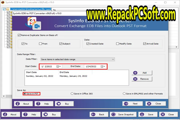 SysInfoTools EDB to PST Converter v22.0 Free Download