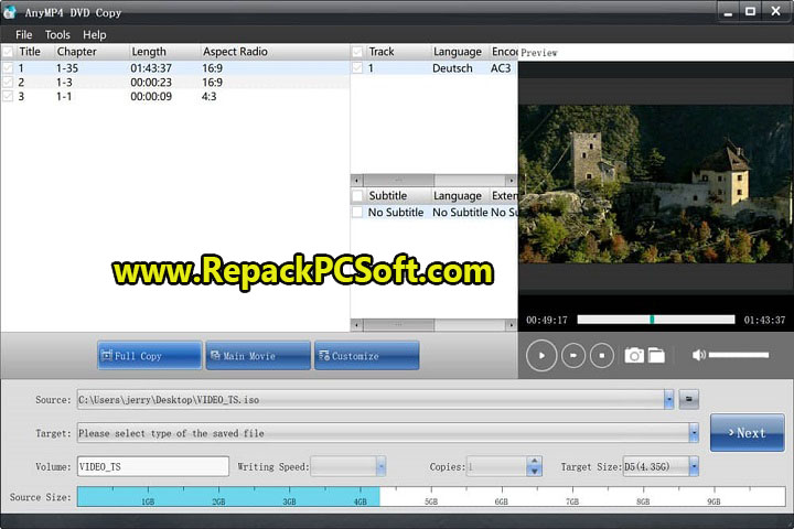 AnyMP4 DVD Copy 3.1.70 Free Download With Crack