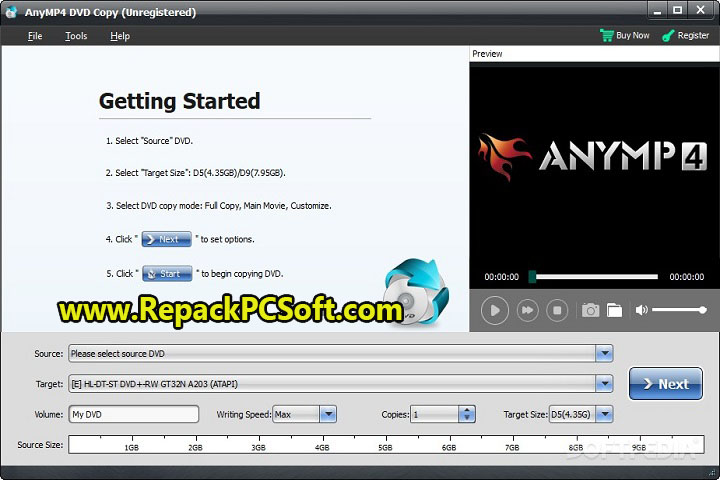 AnyMP4 DVD Copy 3.1.70 Free Download With Patch