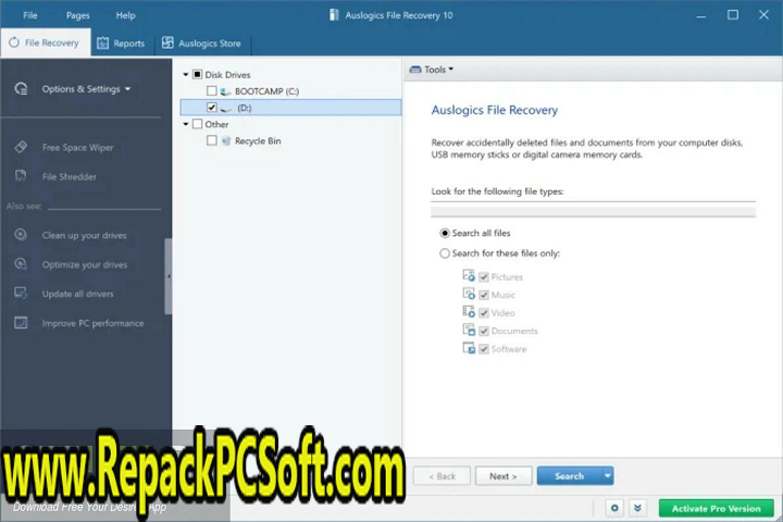 Auslogics File Recovery Professional 11.0.0.3 Free Download